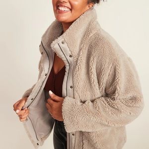 Old Navy Womens Boxy Teddy-bear Jacket